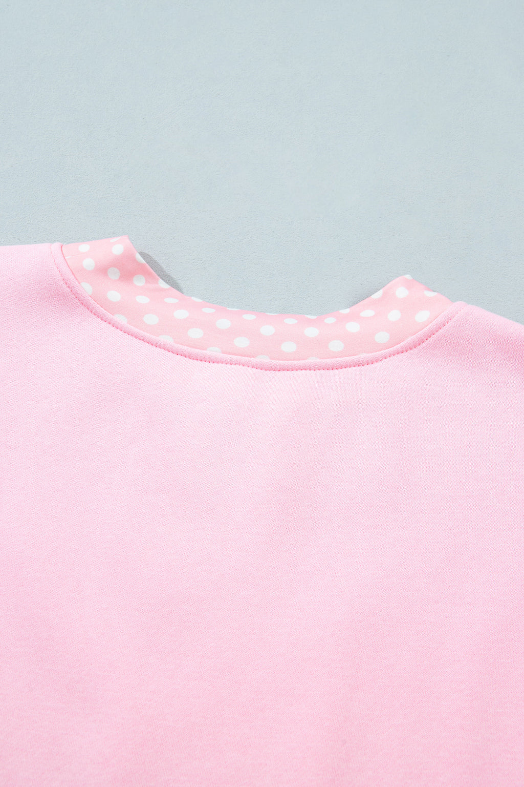 Red Colorblock Polka Dot Contrast Trim Oversized Sweatshirt