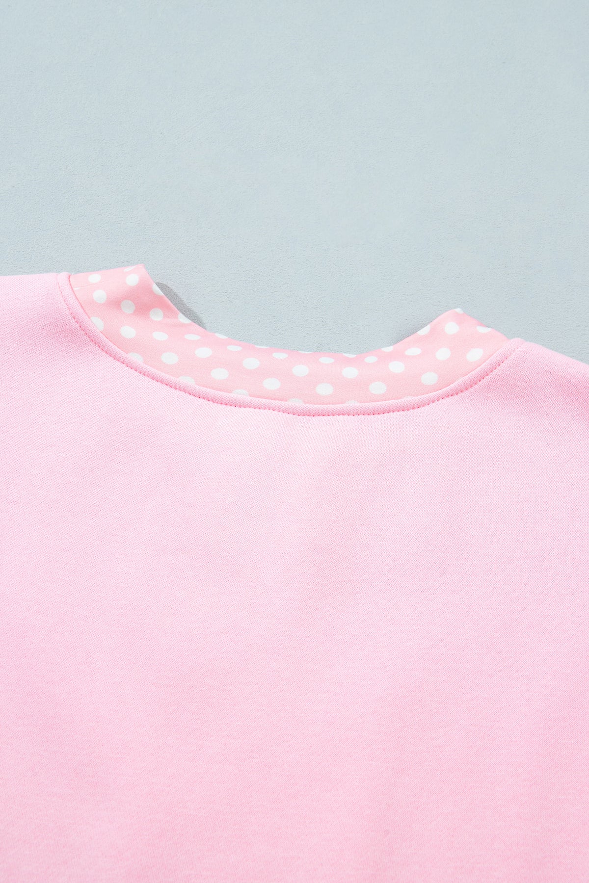 Red Colorblock Polka Dot Contrast Trim Oversized Sweatshirt