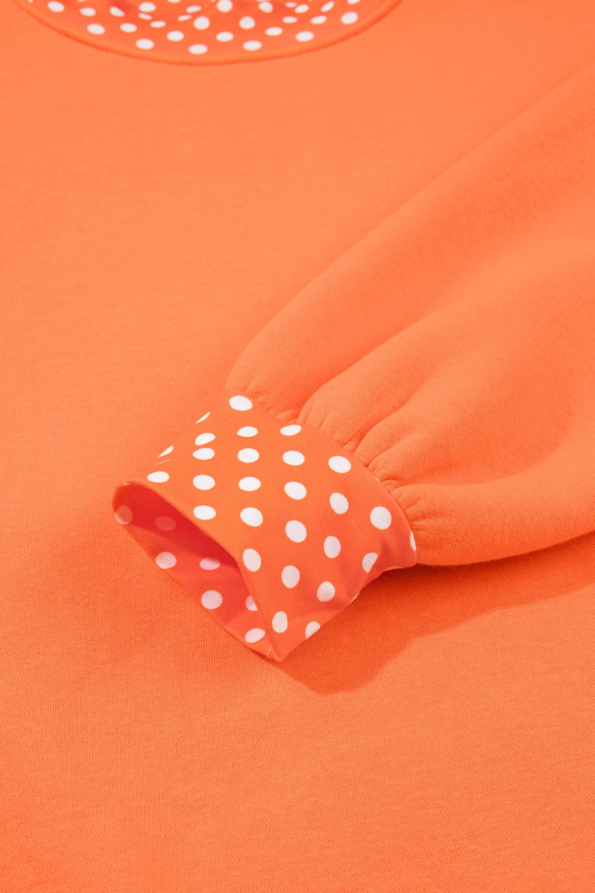 Red Colorblock Polka Dot Contrast Trim Oversized Sweatshirt