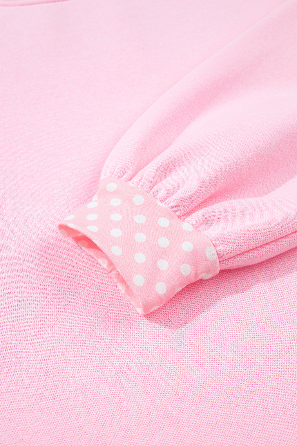Red Colorblock Polka Dot Contrast Trim Oversized Sweatshirt