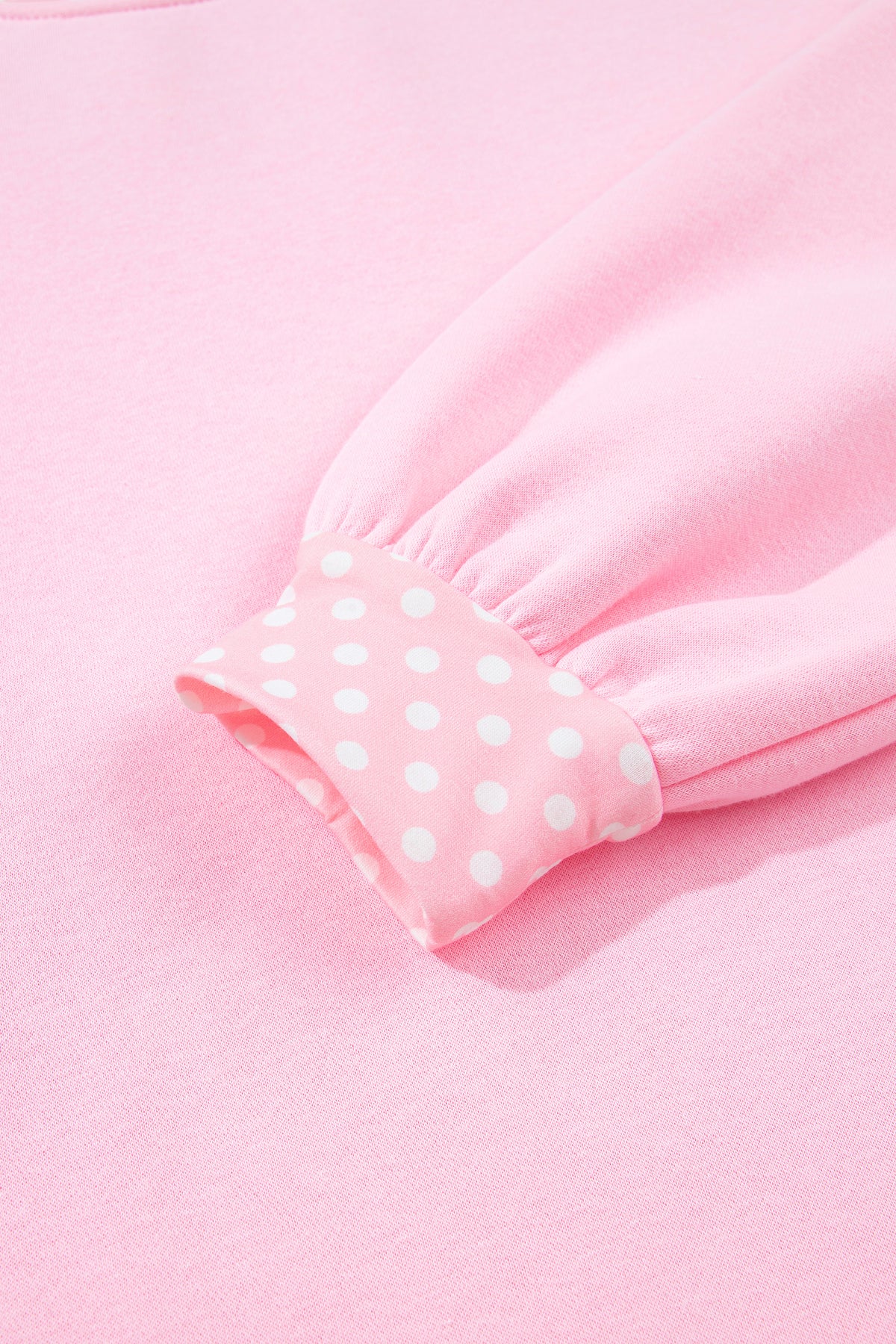 Red Colorblock Polka Dot Contrast Trim Oversized Sweatshirt