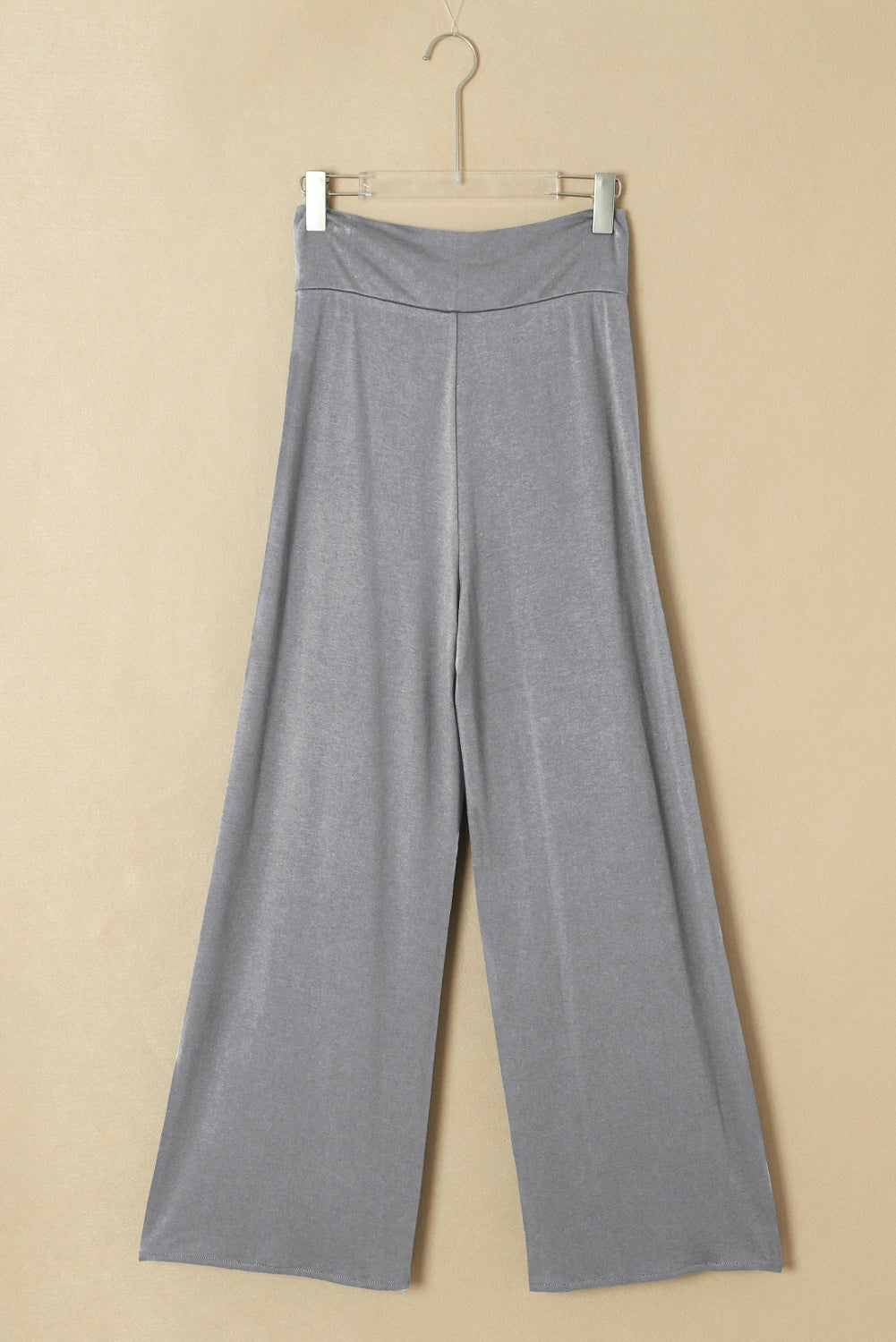 Grey Knotted Drop Waist Split Leg Relaxed Pants