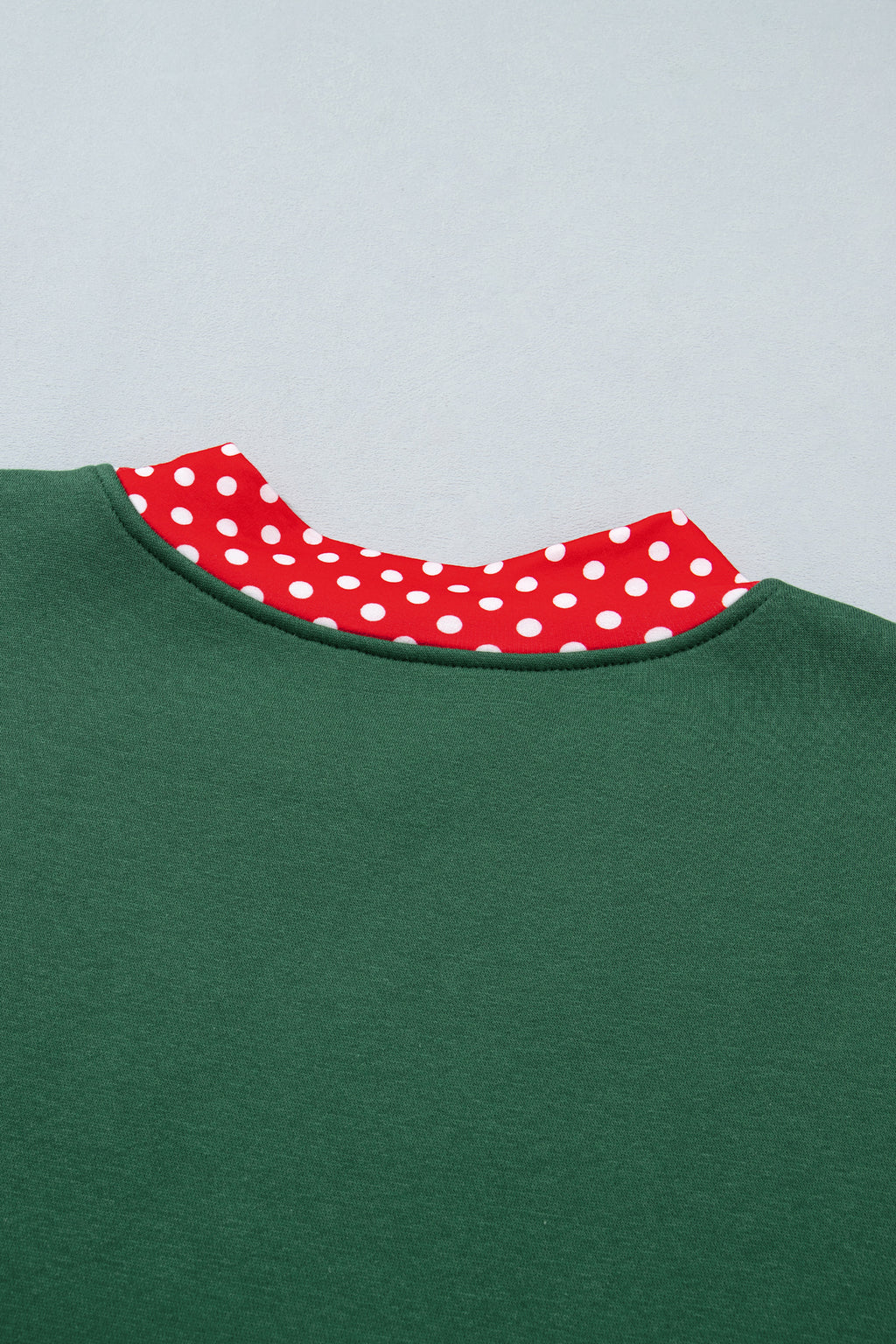 Red Colorblock Polka Dot Contrast Trim Oversized Sweatshirt