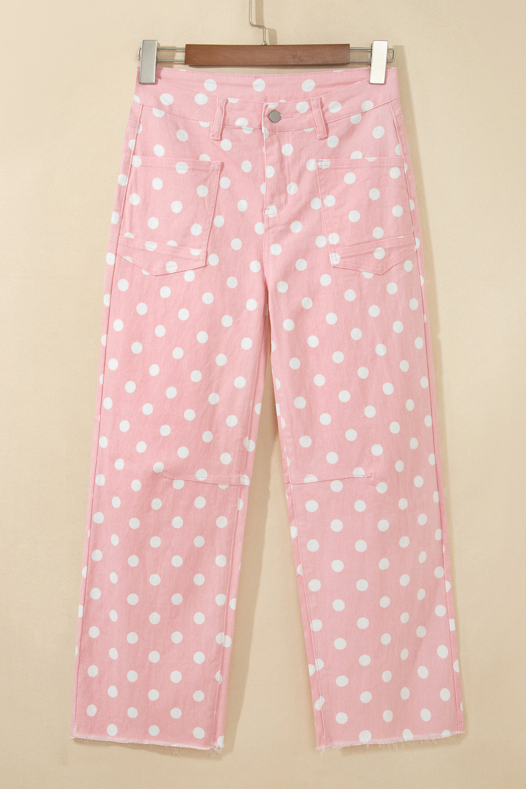 Sky Blue Polka Dot Casual Slim Fit Jeans