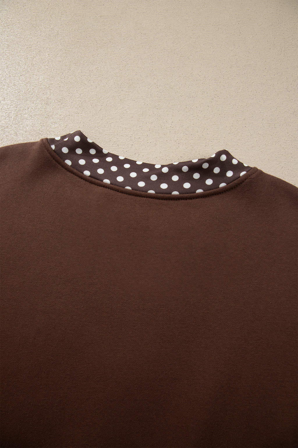 Red Colorblock Polka Dot Contrast Trim Oversized Sweatshirt