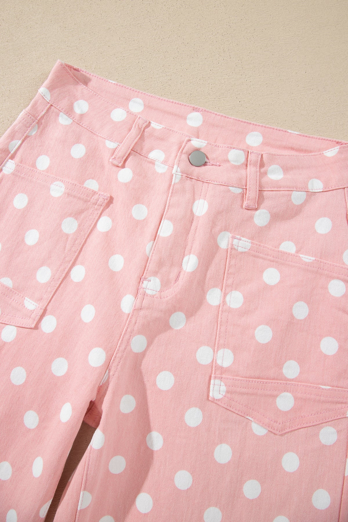 Sky Blue Polka Dot Casual Slim Fit Jeans