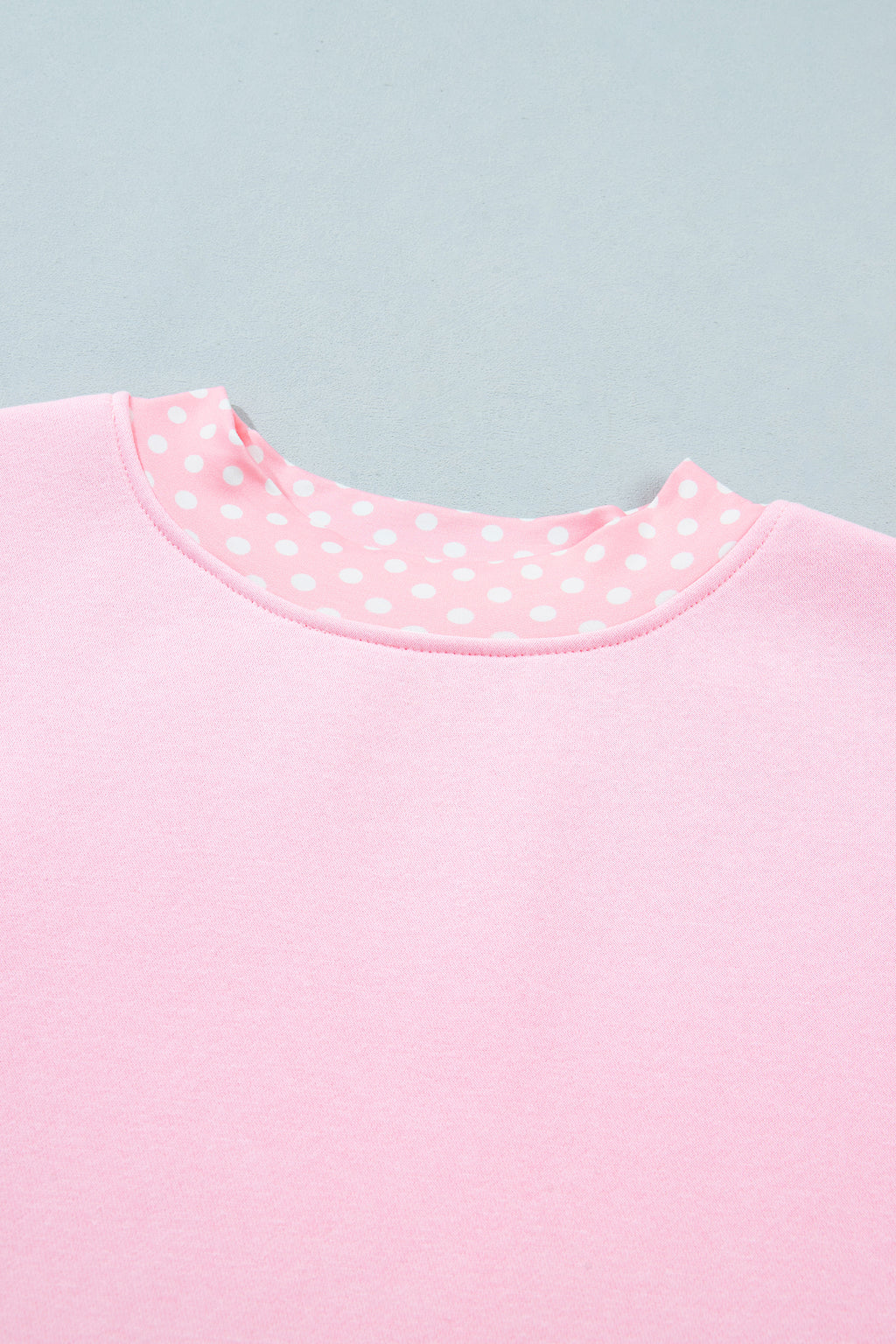 Red Colorblock Polka Dot Contrast Trim Oversized Sweatshirt