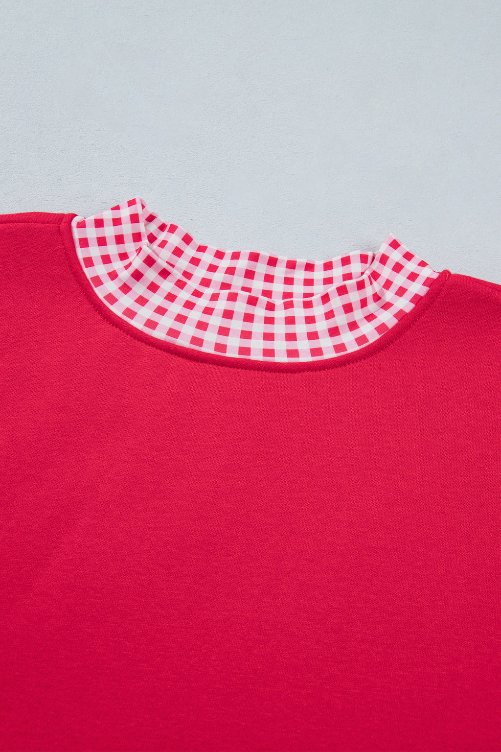 Red Colorblock Polka Dot Contrast Trim Oversized Sweatshirt