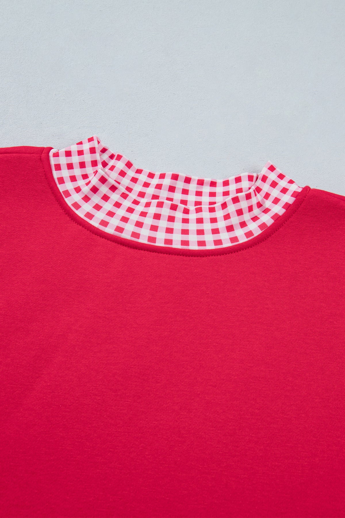 Red Colorblock Polka Dot Contrast Trim Oversized Sweatshirt