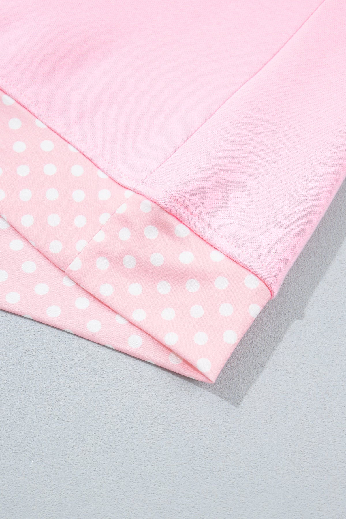 Red Colorblock Polka Dot Contrast Trim Oversized Sweatshirt
