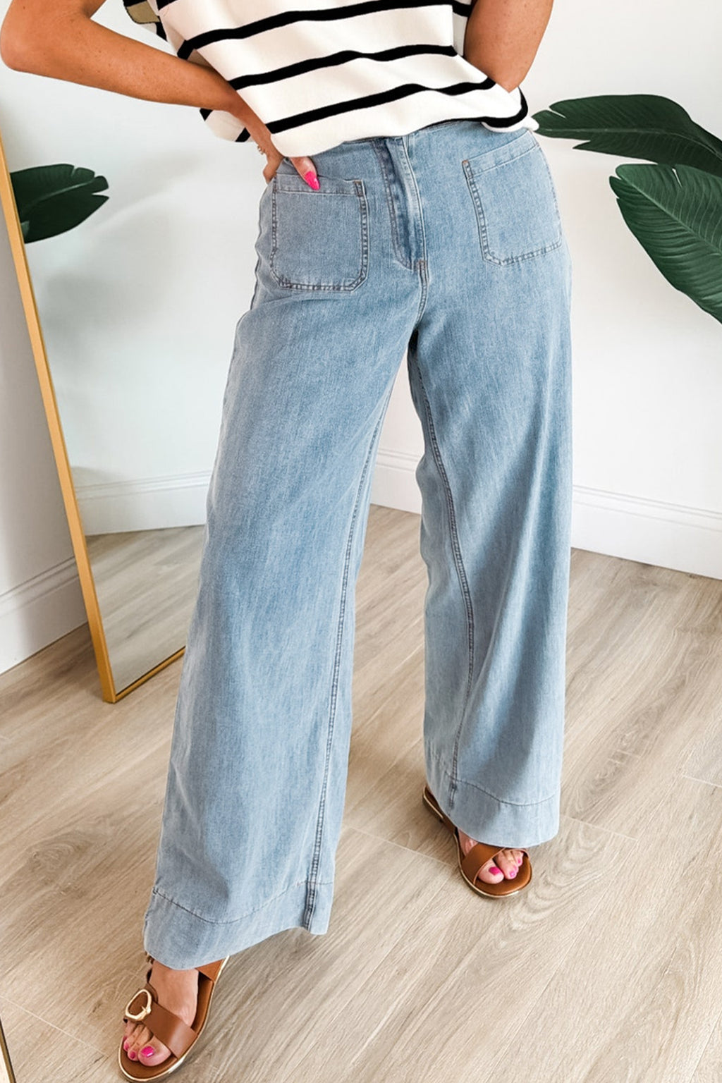 Beau Blue Solid Full-Length Regular Pocket Detail Wholesale Denim Jeans