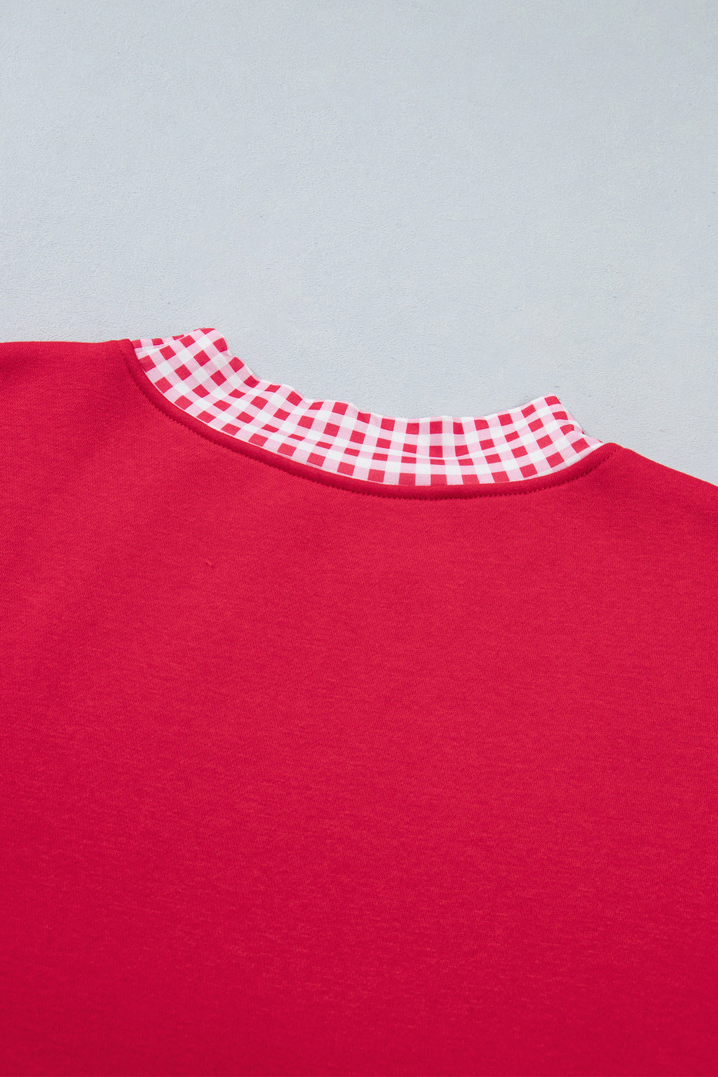 Red Colorblock Polka Dot Contrast Trim Oversized Sweatshirt